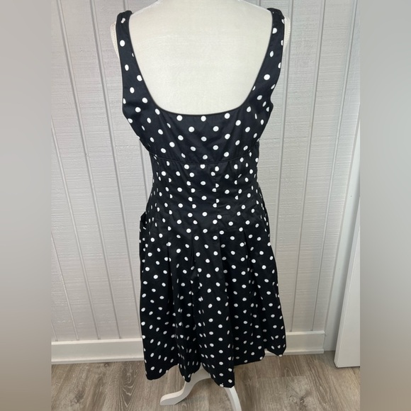 Lauren Ralph Lauren polka dot dress with pockets size 14 Navy and white - Picture 2 of 9